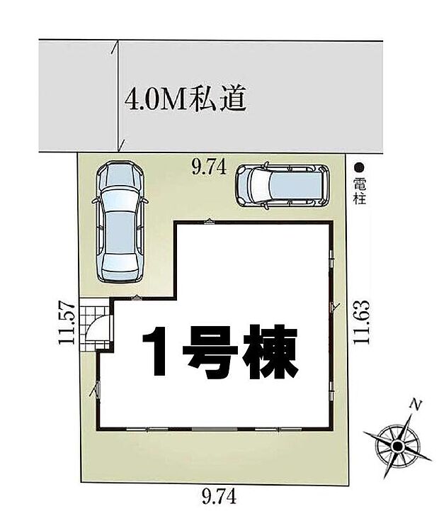 ≪全体区画図≫
駐車2台可能(車種による)!急な来客時や、ご家族の自転車スペースとしても大活躍♪