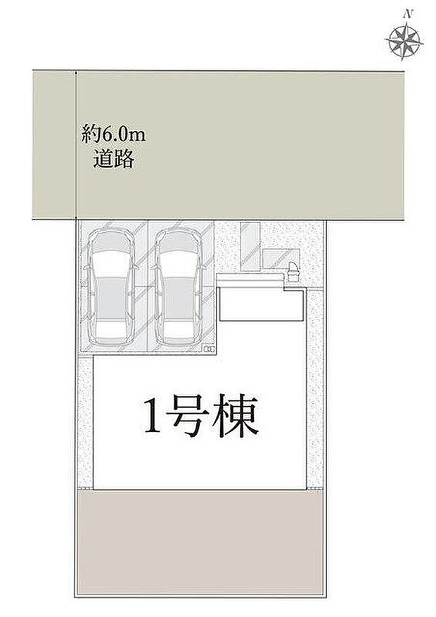 ≪全体区画図≫
駐車2台可能（車種による）！急な来客時や、ご家族の自転車スペースとしても大活躍♪
前面道路が広いので、駐車もラクラクですね！