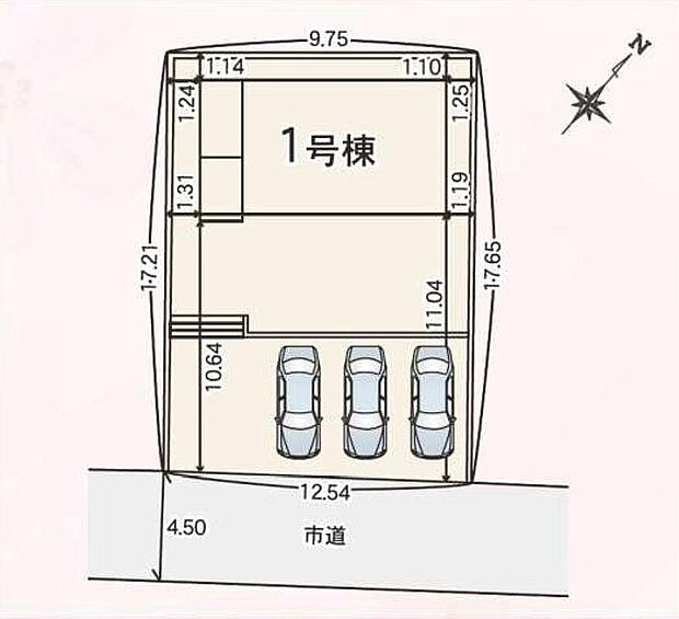 【≪全体区画図≫】カースペース最大3台分ご用意ございます♪
家族分の自転車を駐輪したり、来客用の駐車スペースとしてもお使いいただけます♪