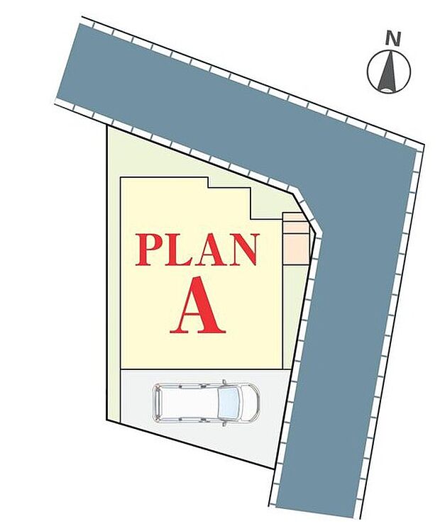 【全体区画図】≪全体区画図≫
開放感のある角地物件
カースペース1台分！