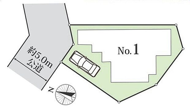 【全体区画図】カースペース1台分♪