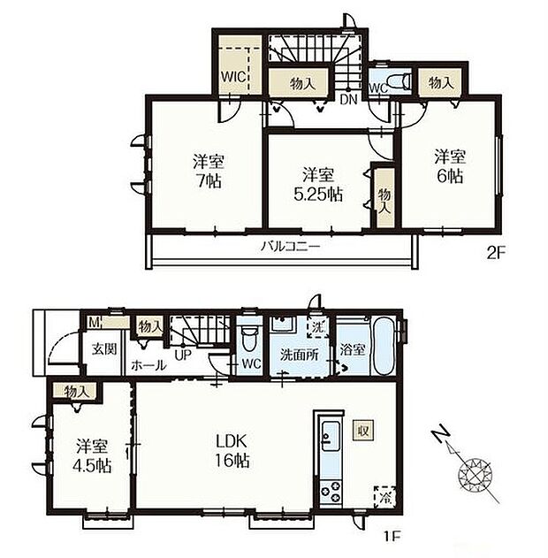 【4LDK】コートやジャケットをたっぷりしまっておける大容量のウォークインクローゼットを設置したプラン。