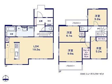家事のしやすい水廻り集中設計、お掃除ラクラク全室フローリングプラン！ 
