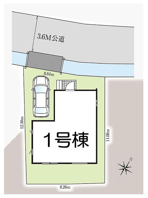 【全体区画図】カースペース1台分♪