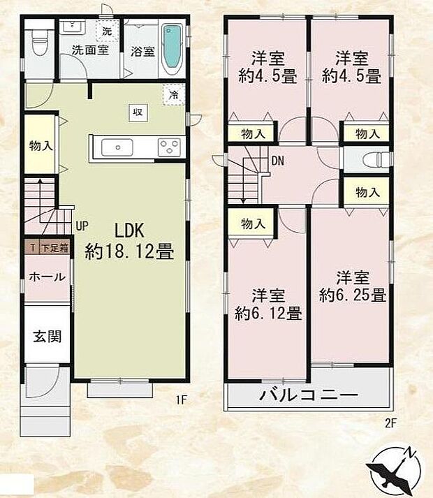 (C号棟)、価格4390万円、4LDK、土地面積105.56m2、建物面積93.57m2