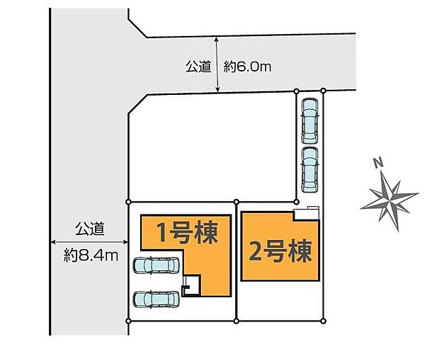 閑静な住宅地☆カースペースは2台分ご用意。空いたスペースは駐輪場としてもお使いいただけます◎