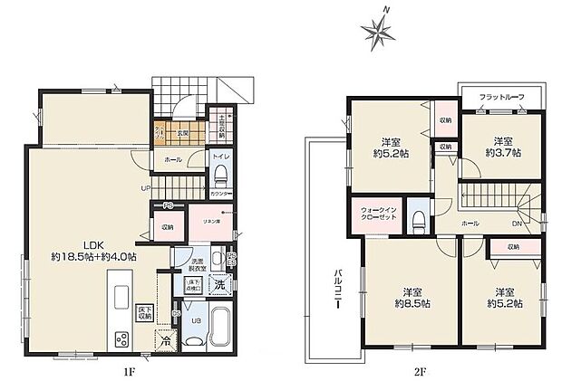 (1号棟)、価格4398万円、4LDK、土地面積124.03m2、建物面積105.37m2