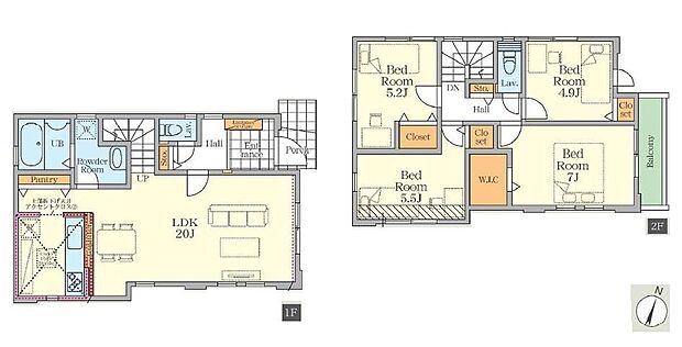 (1号棟)、価格6499万円、4LDK、土地面積84.3m2、建物面積100.24m2