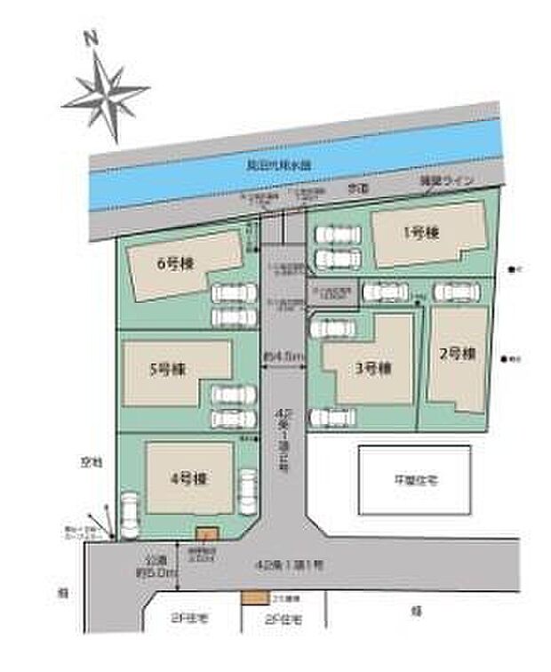 閑静な住宅地☆カースペースは2台分ご用意。空いたスペースは駐輪場としてもお使いいただけます◎
