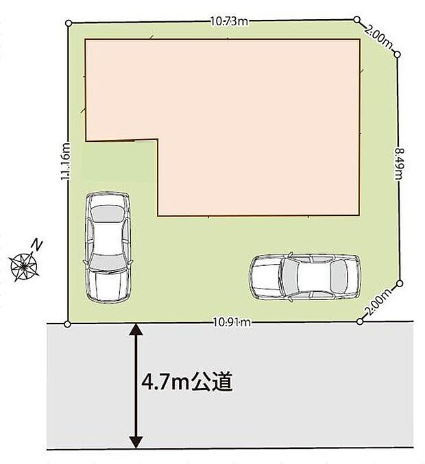 閑静な住宅地☆カースペースは2台分ご用意。空いたスペースは駐輪場としてもお使いいただけます◎