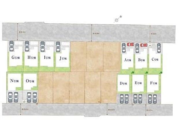 閑静な住宅地☆カースペースは2台分ご用意。空いたスペースは駐輪場としてもお使いいただけます◎