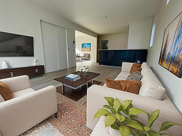 ◆LDKはご家族みんなが揃う大切な空間です♪テーブルやソファ、カーテン選び、レイアウトを考えるのも楽しいですね♪笑顔溢れる楽しい暮らしをイメージしながらご見学ください♪※本家具はCGとなります。