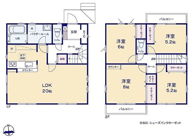 (1号棟)、4LDK、土地面積165.01m2、建物面積105.98m2