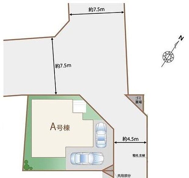 閑静な住宅地☆カースペースは2台分ご用意。空いたスペースは駐輪場としてもお使いいただけます◎
