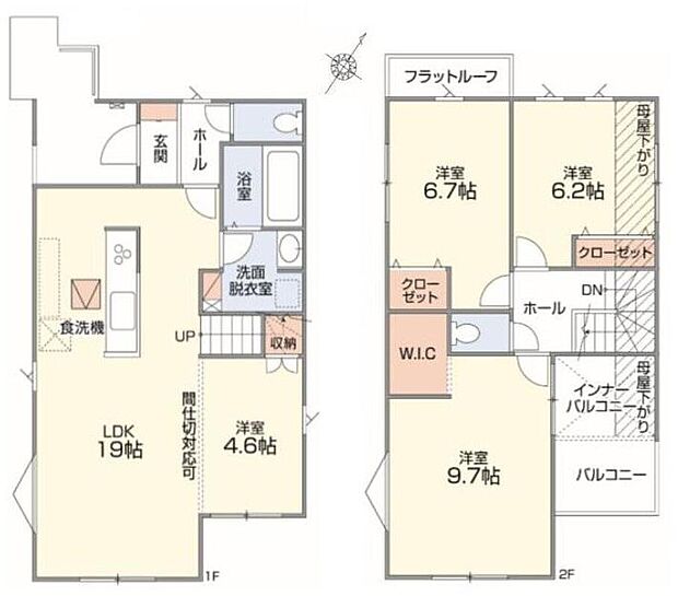 (1号棟)、3LDK、土地面積115.24m2、建物面積108.48m2