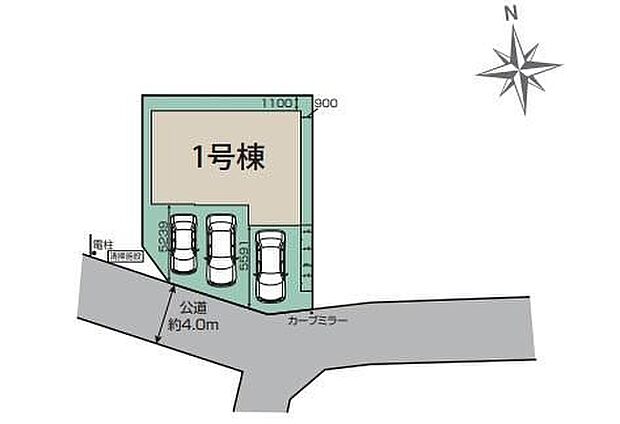閑静な住宅地☆カースペースは3台分ご用意。空いたスペースは駐輪場としてもお使いいただけます◎