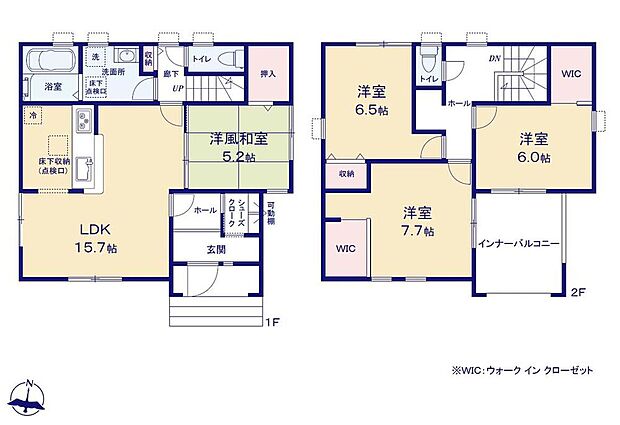 (1号棟)、4LDK、土地面積129.07m2、建物面積114.27m2