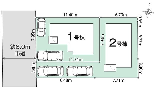 閑静な住宅地☆カースペースは2台分ご用意。空いたスペースは駐輪場としてもお使いいただけます◎