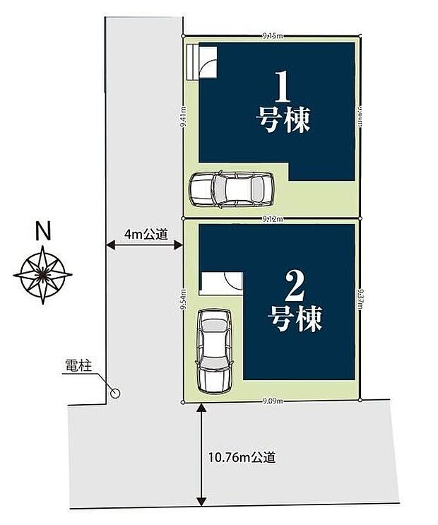閑静な住宅地☆カースペースは2台分ご用意。空いたスペースは駐輪場としてもお使いいただけます◎