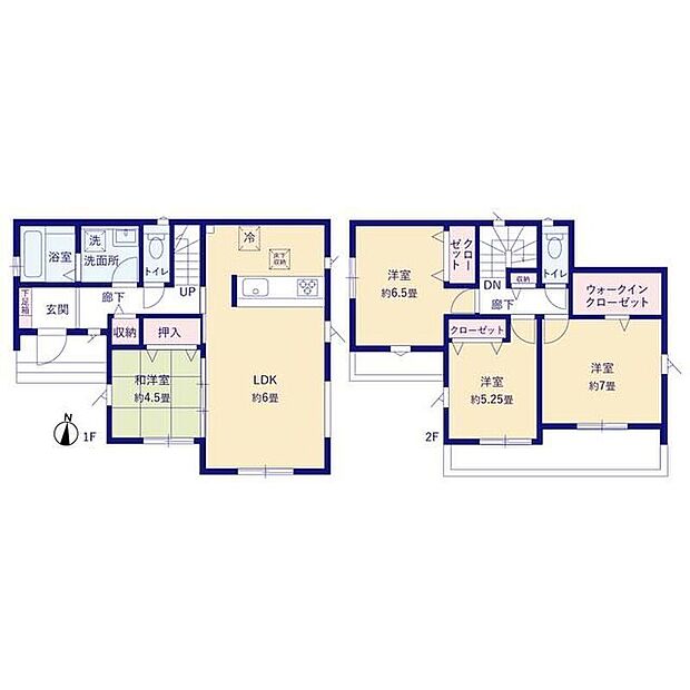 (1号棟)、4LDK、土地面積151.5m2、建物面積99.36m2