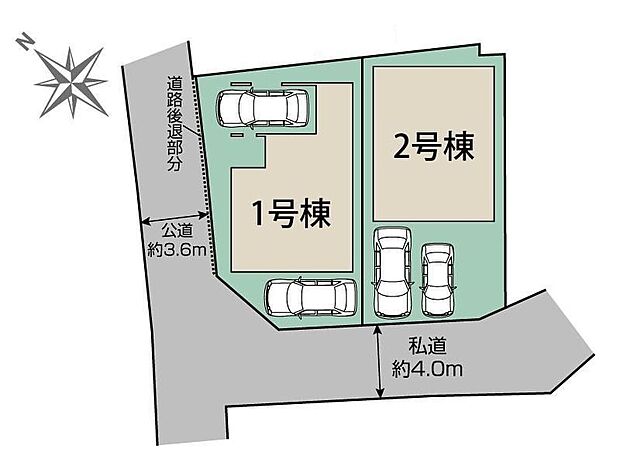 閑静な住宅地☆カースペースは2台分ご用意。空いたスペースは駐輪場としてもお使いいただけます◎