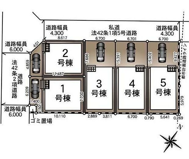 閑静な住宅地☆カースペースご用意。空いたスペースは駐輪場としてもお使いいただけます◎