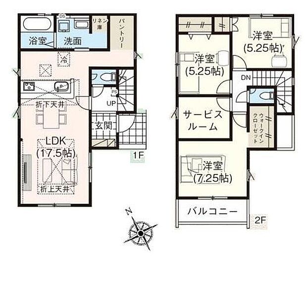 (1号棟)、3LDK、土地面積118.14m2、建物面積97.3m2