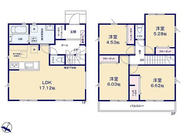 【4LDK】●SIC付きで玄関すっきり♪
●効率的でストレスのない家事動線。水回りが集中しており、移動がスムーズです♪
●２部屋から出入りできるバルコニー♪