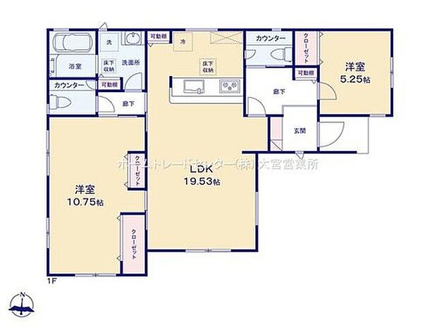 【3LDK】ＬＤＫは19帖超え☆
家族構成に合わせてお部屋を分割できる可変型間取りプラン採用♪
サイドカウンター付きのゆとりある広さのトイレ♪
玄関、洗面所、キッチンには可動棚の収納付き♪