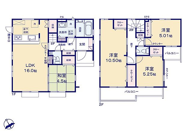 【4LDK】●あると落ち着く『和室』付♪家事の休憩スペースやお子様のお昼寝スペースとしても活躍します♪
●将来の家族構成の変化に対応可能なフレキシブルプラン採用

