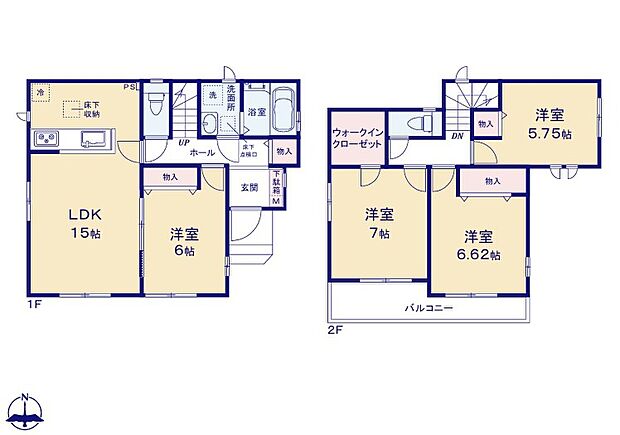【4LDK】●隣り合う和室を開放すれば、広々とした空間になるリビングダイニング
●主寝室にはウォークインクローゼットを完備!増えがちな衣類やバッグなどを効率よく収納できます!
●南バルコニーで陽当たり良好♪