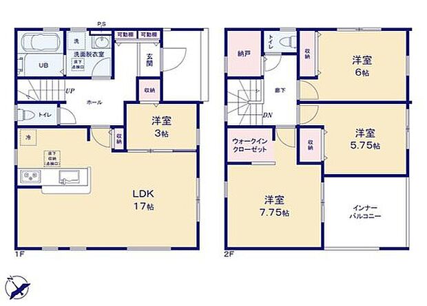 【4LDK】●隣り合う洋室を開放すれば、ひときわ広々とした空間になるリビングダイニング
●主寝室にはウォークインクローゼットを完備！増えがちな衣類やバッグなどを効率よく収納できます！