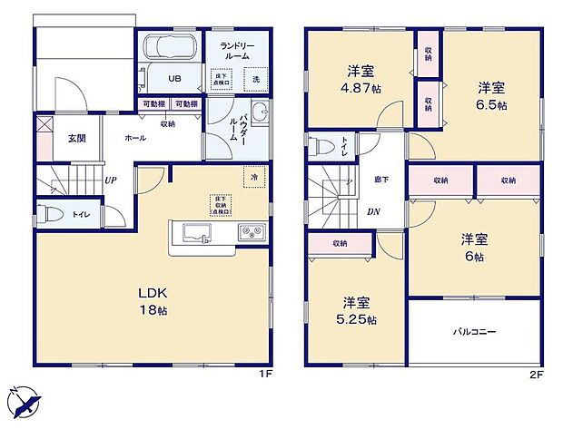 【4LDK】●玄関近くに洗面スペースを設けた新生活仕様にフィットできる住まい
●家族とのつながりを意識した見通しのいいリビングは会話が弾んでみんなを笑顔にします！