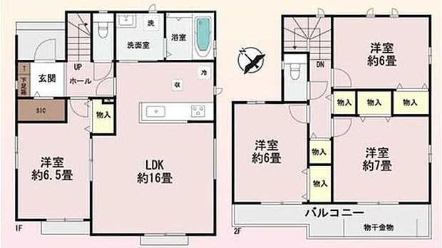 【4LDK】水回り集中設計で家事動線スムーズ♪
便利なシューズクローク付き☆
靴はもちろんかさばるベビーカーなども置いていただけます♪