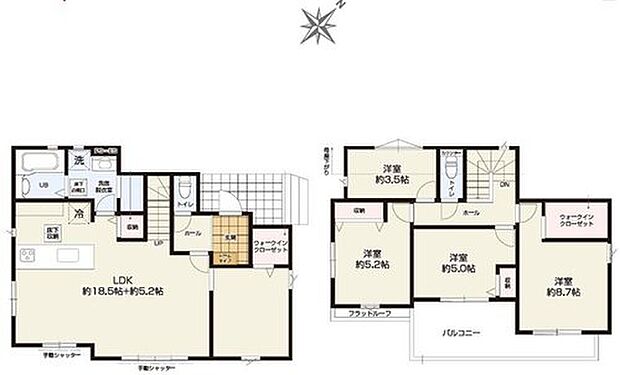【4LDK】●家族とのつながりを意識した見通しのいい23帖超のリビングは会話が弾んでみんなを笑顔にします!
●効率的でストレスのない家事動線。水回りが集中しており、移動がスムーズです♪
