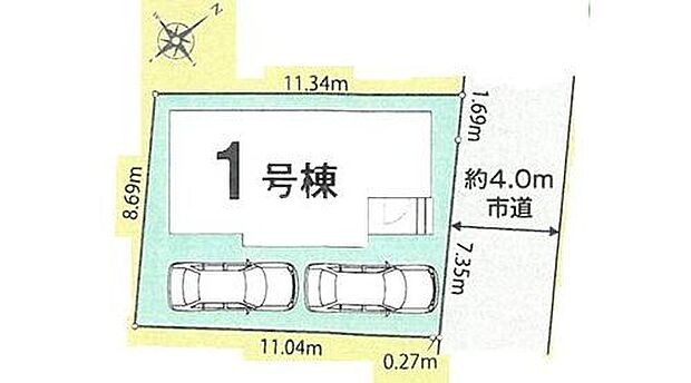 【全体区画図】閑静な住宅地☆カースペースは2台分ご用意。空いたスペースは駐輪場としてもお使いいただけます◎