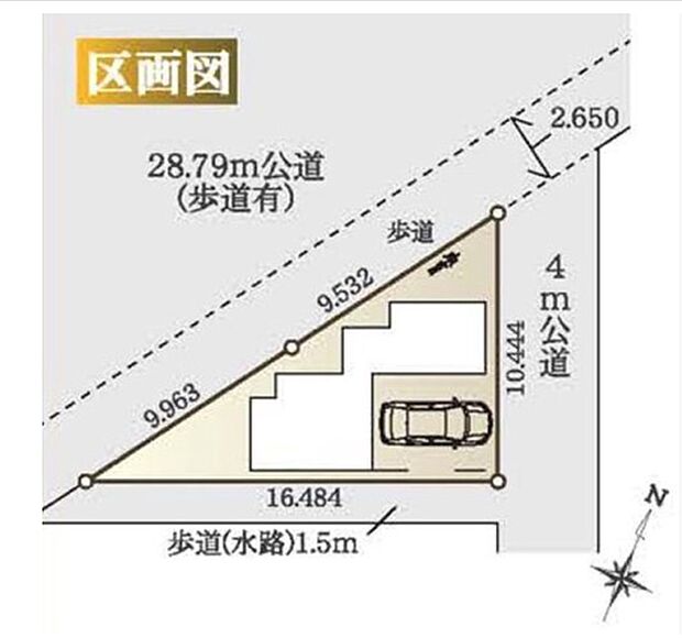 【区画図】閑静な住宅地☆ビルトインガレージをご用意。空いたスペースは駐輪場としてもお使いいただけます◎