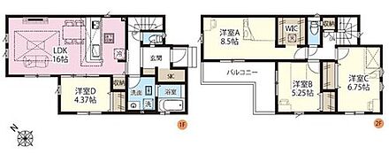 ●玄関近くに洗面スペースを設けた新生活仕様にフィットできる住まい
●ウォークインクローゼットを完備！増えがちな衣類やバッグなどを効率よく収納できます！
●SIC付きで玄関すっきり♪ 