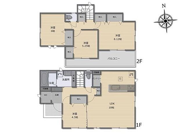 【B区画】土地価格:4143万円
プラン建物価格:1647万円
プラン間取り:4LDK
土地面積:201.45m2
プラン建物面積:104.53m2
間取り補足:●全居室南向きで陽当たり良好♪