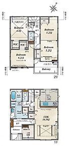 ●開放感あふれる折上天井
●土間収納付きで玄関すっきり
●掃除に便利なバルコニー水栓付き
●将来の家族構成の変化に対応可能なフレキシブルプラン採用 