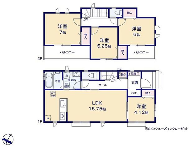 【4LDK】●効率的でストレスのない家事動線。水回りが集中しており、移動がスムーズです♪
●SIC付きで玄関すっきり♪
●全居室南東向き♪