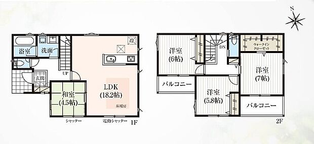 【4LDK】●あると落ち着く『和室』付♪家事の休憩スペースやお子様のお昼寝スペースとしても活躍します♪●主寝室にはウォークインクローゼットを完備!増えがちな衣類やバッグなどを効率よく収納できます!