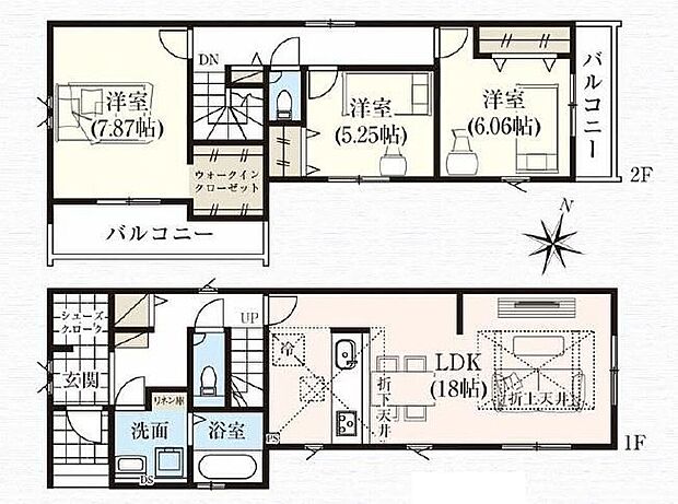 【3LDK】●SIC付きで玄関すっきり♪●主寝室にはウォークインクローゼットを完備!増えがちな衣類やバッグなどを効率よく収納できます!●全居室南向きで陽当たり良好♪