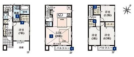 ●家族とのつながりを意識した見通しのいい20帖超のリビングは会話が弾んでみんなを笑顔にします！●2階リビングは眺望・採光と風通し、外からの視線が気にならない等、多くの利点がございます。 