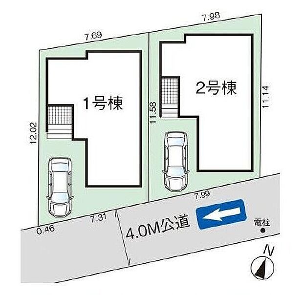 【区画図】閑静な住宅地☆カースペースあり。空いたスペースは駐輪場としてもお使いいただけます◎