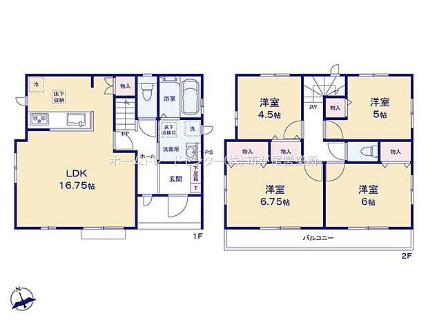 (A号棟)、価格5490万円、4LDK、土地面積102.75m2、建物面積92.32m2