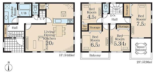 (1号棟)、価格5880万円、4LDK、土地面積234.44m2、建物面積112.61m2