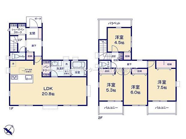 (1号棟)、価格1億280万円、4LDK、土地面積165.45m2、建物面積111.16m2