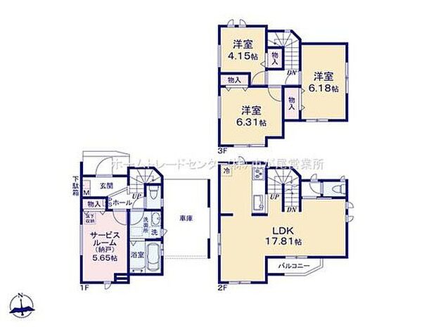 【3LDK+S】ビルトインガレージ付☆
玄関近くの洗面所で帰宅後すぐに手が洗えます☆
LDKはゆとりの１７．８７帖、人気の対面式キッチン採用！
全居室に収納完備！
南向きバルコニー☆