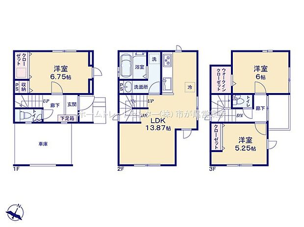 【3LDK】LDKは13.87帖、臭いや汚れがリビングに届きにくい半独立型キッチン!
水回りを集約、機能的な家事動線♪
全居室2面採光&収納完備!ウォークインクローゼットもございます♪